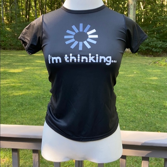 Tops - NEW Graphic Statement I'm Thinking Black T-Shirt M